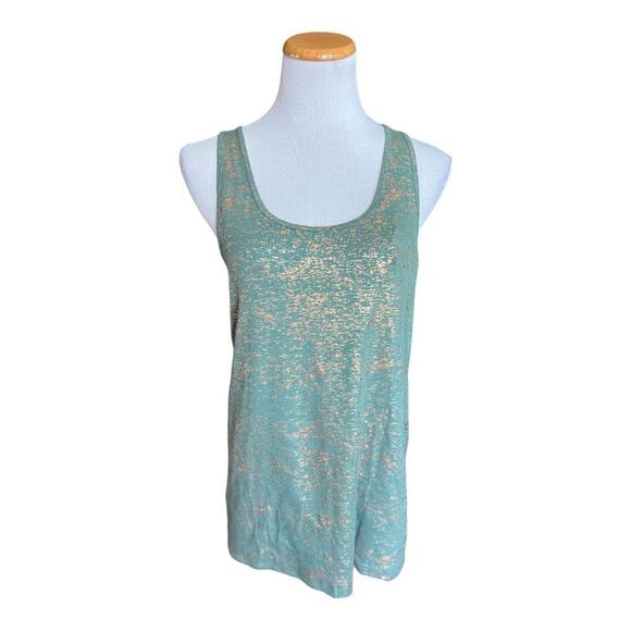NWT Womens BCG Horizon Metallic Heathered Novelty Tank in Dark Forest - Sz 2X - Picture 1 of 2